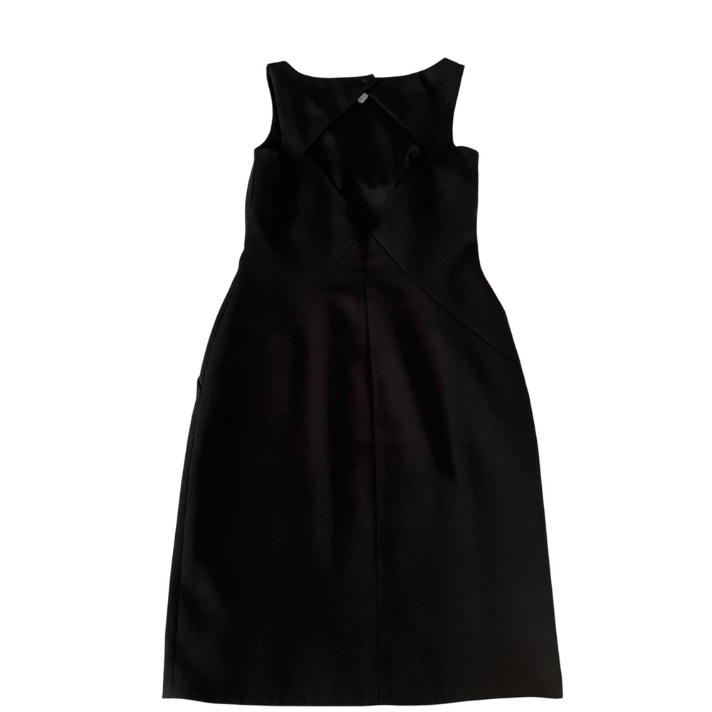 Vintage David Meister Black Sleeveless Sheath Dress Cutout Back Cocktail Size 2